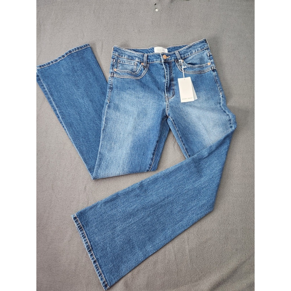 Dear John Laney Flare Leg Jeans Women's Size 30 Huger Medium Wash Denim NWT